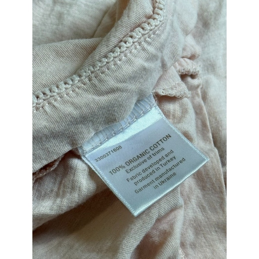 EUC Eileen Fisher sleepwear Garnet Hill nightgown hemstitched v-neck pink sz XS - Picture 9 of 10